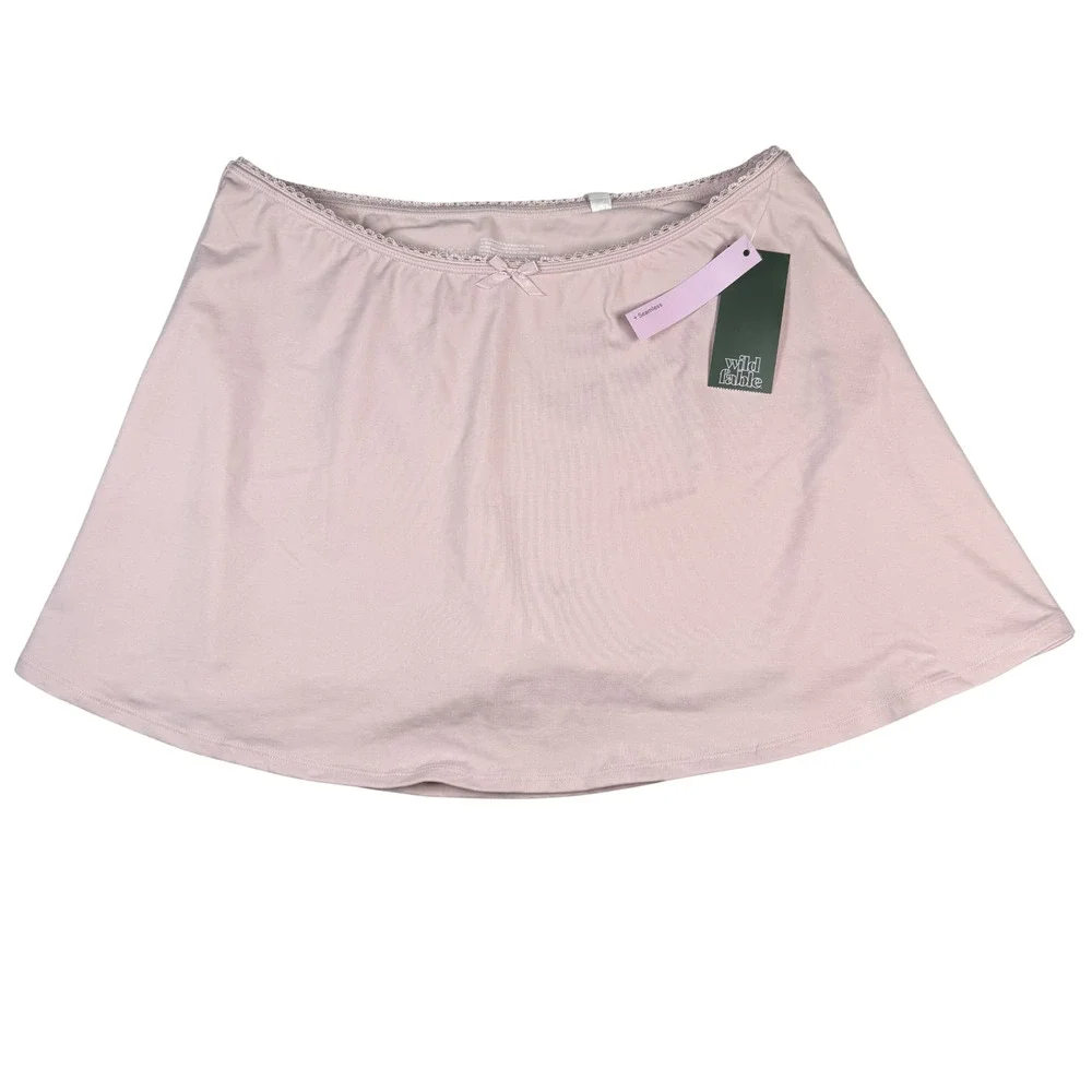 Wild Fable Skort Women's XL Pink Lace Trim Bow Seamless NWT
